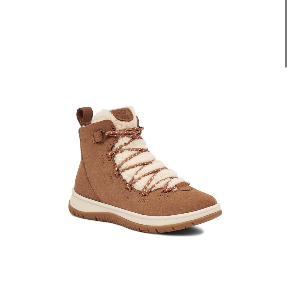 Cute Brown Fuzzy Lace-up UGGs